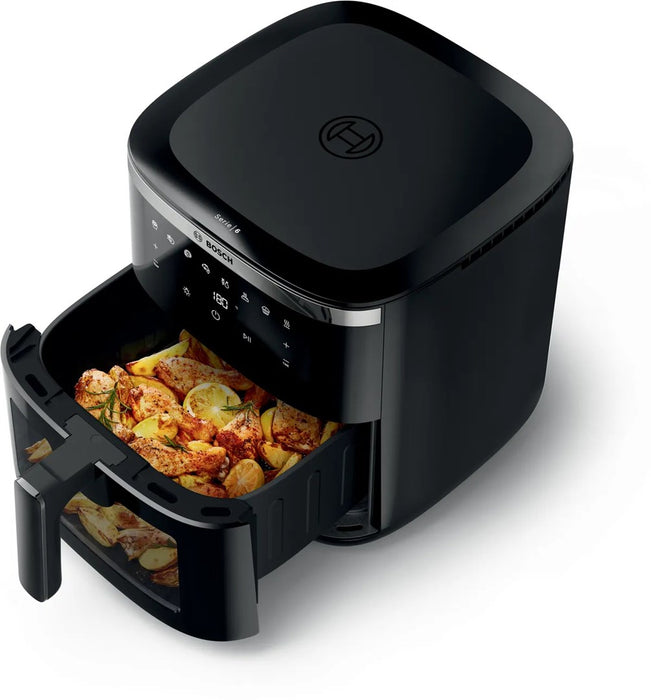 Фритюрник Bosch Serie 6 MAFS2671B, единичен, 7.2 л, самостоятелен, 1800 W, фритюрник с горещ въздух, черен