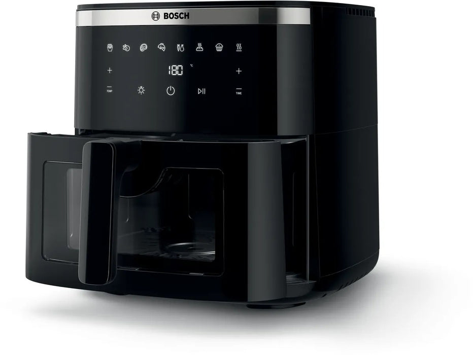 Фритюрник Bosch Serie 6 MAFS2671B, единичен, 7.2 л, самостоятелен, 1800 W, фритюрник с горещ въздух, черен