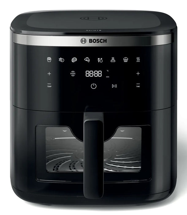 Фритюрник Bosch Serie 6 MAFS2671B, единичен, 7.2 л, самостоятелен, 1800 W, фритюрник с горещ въздух, черен