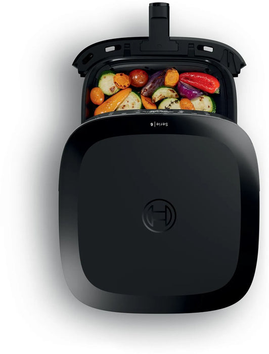 Фритюрник Bosch Serie 6 MAFS2671B, единичен, 7.2 л, самостоятелен, 1800 W, фритюрник с горещ въздух, черен