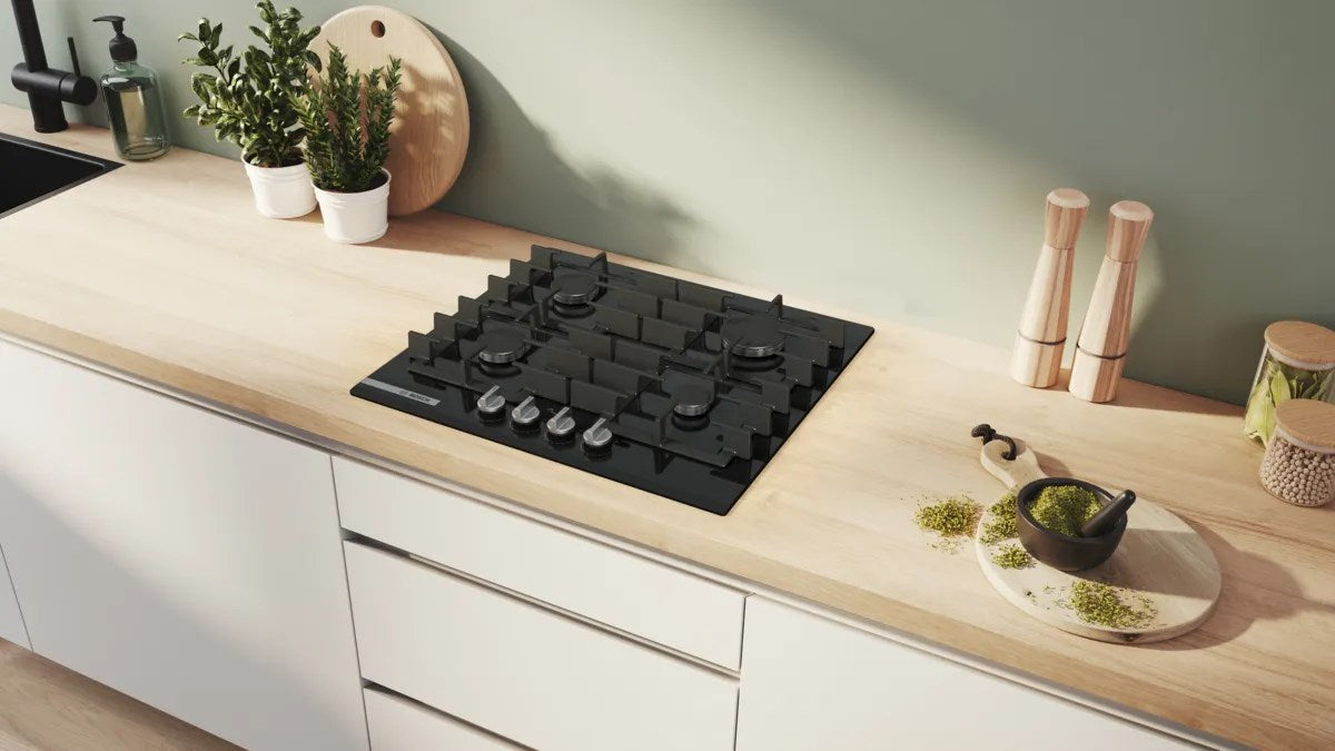 Bosch PRP6A6H40 котлон Черен Вграден 60 см Газ 4 зона(и)