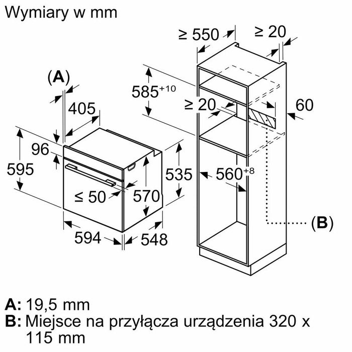 Вградена фурна BOSCH HBG278EB3, 60 x 60 см, черна, функция AirFry, 3D горещ въздух