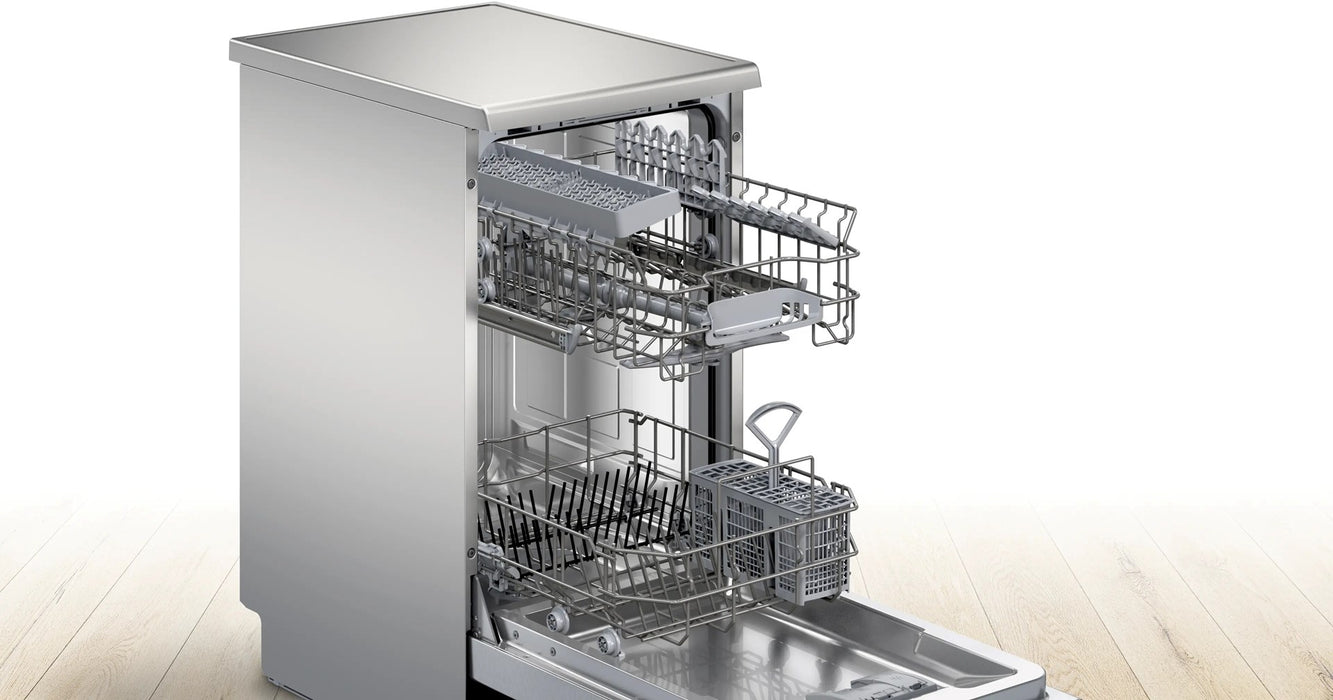 Bosch SPS2HKI02E Свободностояща съдомиялна машина 45 см, матирана стомана