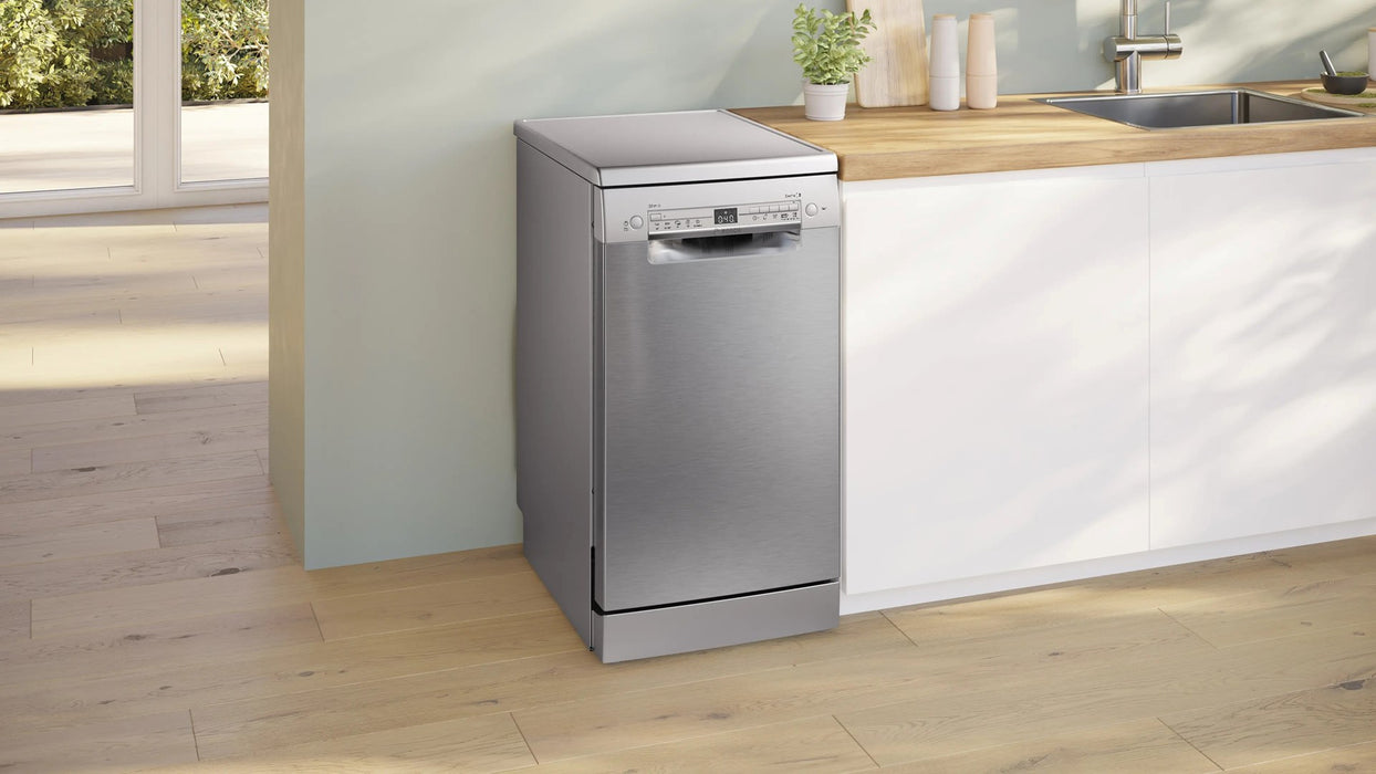 Bosch SPS2HKI02E Свободностояща съдомиялна машина 45 см, матирана стомана