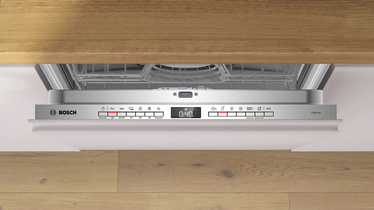 Вградена съдомиялна машина BOSCH SMH4HVX11E, напълно интегрирана, 60 см, плъзгащи се панти Vario