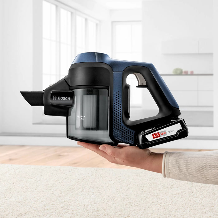 Bosch BCS611P4A, Cordless Handstick Vacuum Cleaner, Series 6, Unlimited 18Vmax, AllFloor Power brush, Blue