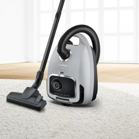 Bosch BGB6X330 Series 6, Vacuum cleaner with bag, 4 l, Washable HEPA filter, 12 m operating range, Remote control, Gray