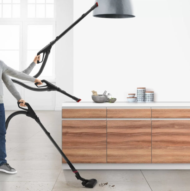Bosch BGB6X330 Series 6, Vacuum cleaner with bag, 4 l, Washable HEPA filter, 12 m operating range, Remote control, Gray