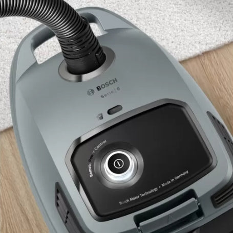 Bosch BGB6X330 Series 6, Vacuum cleaner with bag, 4 l, Washable HEPA filter, 12 m operating range, Remote control, Gray