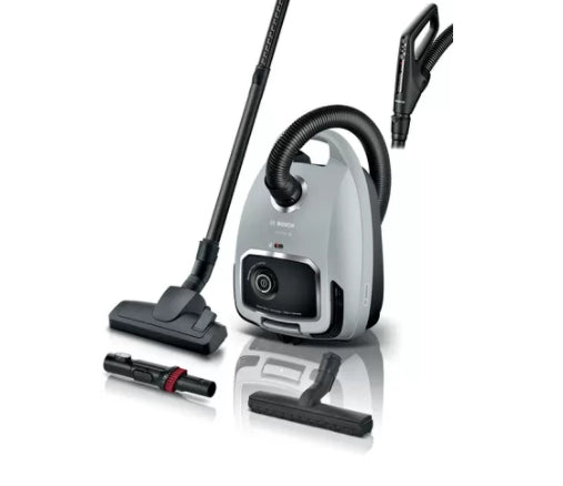 Bosch BGB6X330 Series 6, Vacuum cleaner with bag, 4 l, Washable HEPA filter, 12 m operating range, Remote control, Gray