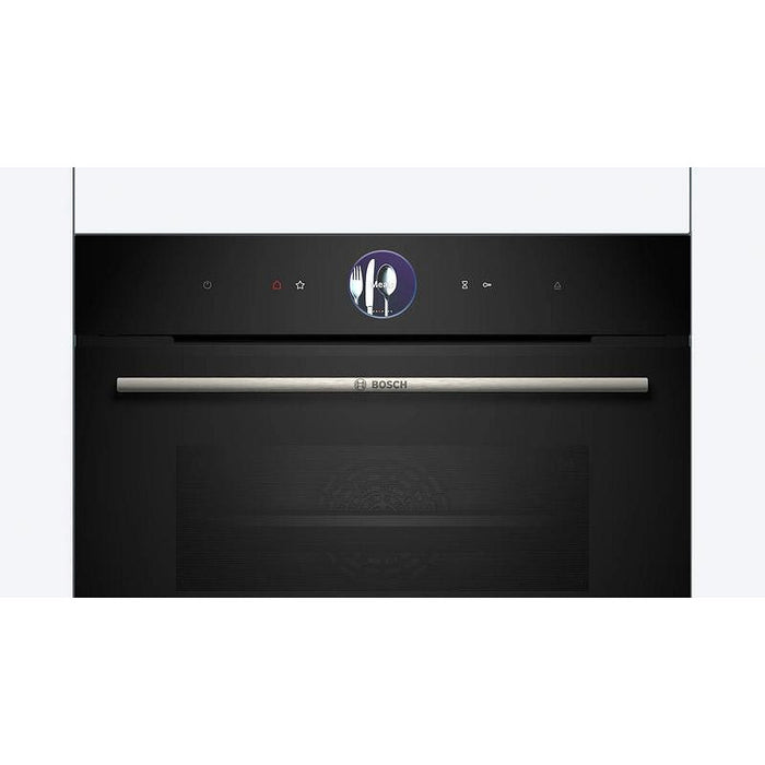 Bosch CSG7364B1, SER8, Компактна парна фурна, 60 x 45 см, 47 л, Perfect Steam, функция Steam Plus, добавена функция Steam, Home Connect, Черна