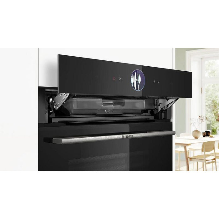 Bosch CSG7364B1, SER8, Компактна парна фурна, 60 x 45 см, 47 л, Perfect Steam, функция Steam Plus, добавена функция Steam, Home Connect, Черна