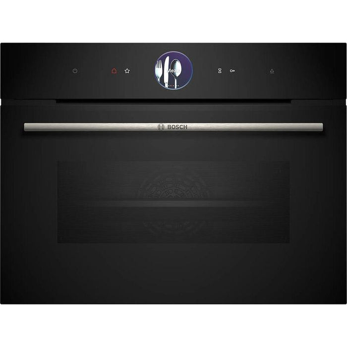 Bosch CSG7364B1, SER8, Компактна парна фурна, 60 x 45 см, 47 л, Perfect Steam, функция Steam Plus, добавена функция Steam, Home Connect, Черна