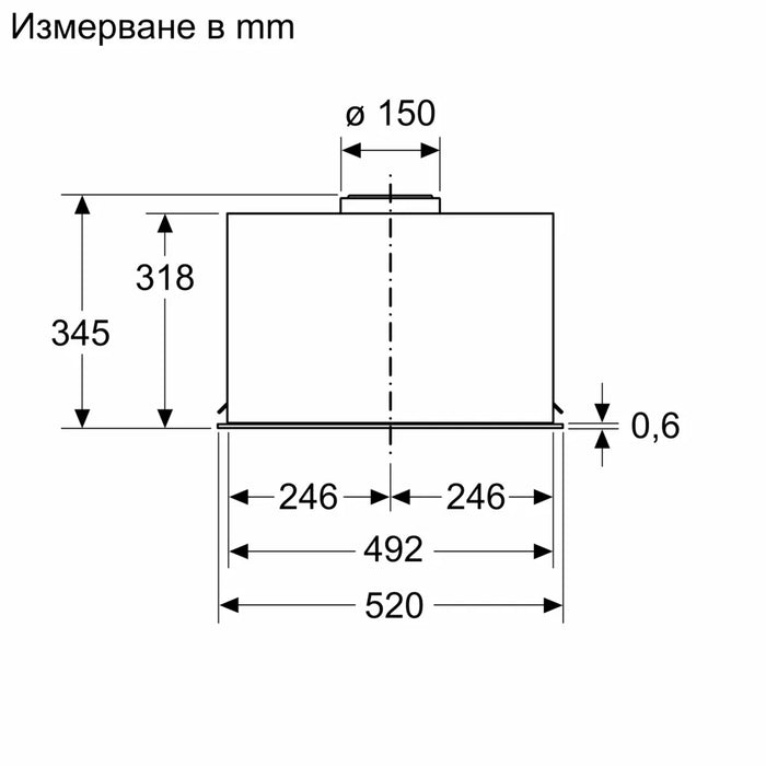 Абсорбатор за вграждане BOSCH DLN56AC50 инокс