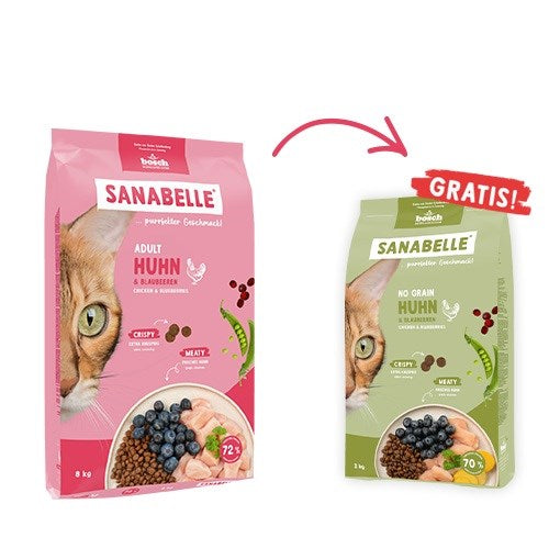 BOSCH Sanabelle Adult Пиле и боровинки - суха храна за котки - 2 кг