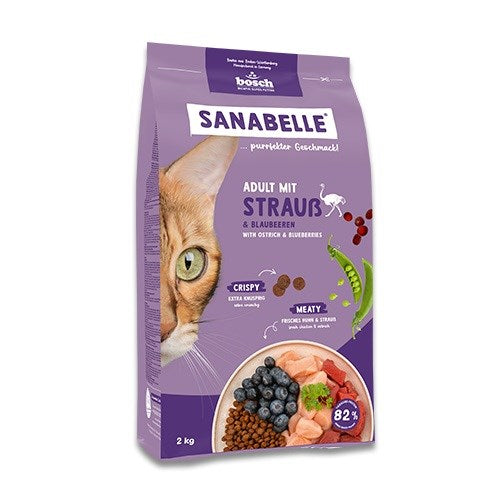 BOSCH Sanabelle Adult Ostrich & Blueberries - суха храна за котки - 2 кг