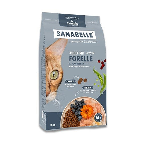 BOSCH Sanabelle Adult Trout & Blueberries - суха храна за котки - 2 кг