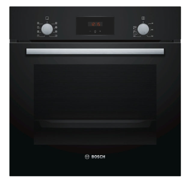 Bosch HBF153BB0, SER2, 3D HotAir, EcoClean Direct, 66 л, LED дисплей с потъващи бутони, Енергийна ефективност A, Черен