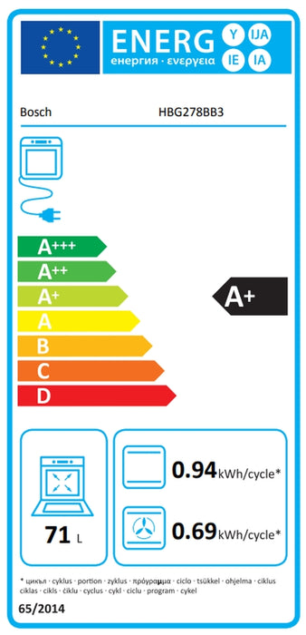 Bosch HBG278BB3, SER6, Фурна A+, Pyro+Hydro, 10 HM, AutoPilot 30, SoftClose&SoftOpen, Air Fry тава, черно/инокс