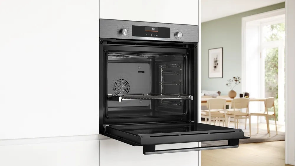 Bosch HBG536ES3 SER6, Фурна A+, ecoClean back+Hydro, 7 HM, AutoPilot 10, 1 lvl шина, SoftClose&SoftOpen, инокс