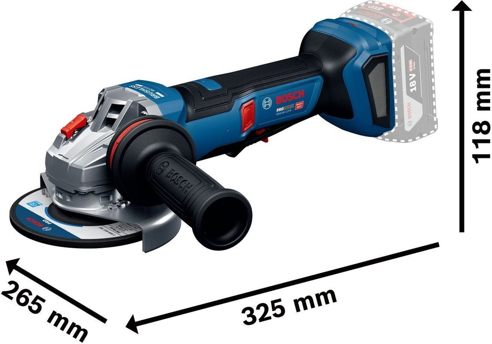 Акумулаторен ъглошлайф Bosch - Professional, GWS 18V-11 PS, 125 mm, с куфар