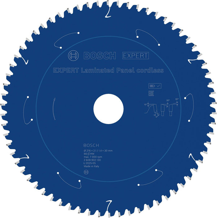Диск за циркуляр Bosch - Expert, Ø216 mm/Ø30 mm, 66T