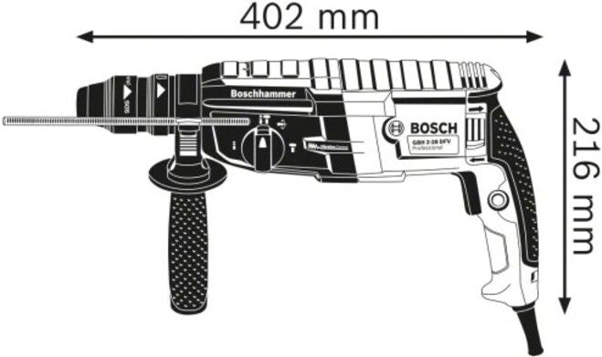 Перфоратор Bosch - Professional GBH 2-28 F, 880W, L-CASE, SDS-plus