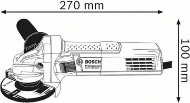 Ъглошлайф Bosch - Professional GWS 750, 750 W, Ø 115 mm