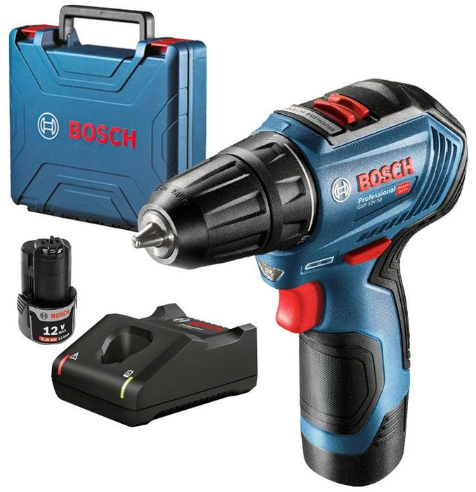 Акумулаторен винтоверт Bosch - Professional, GSR 12V-30, 30 Nm, 12V, 2х2Ah