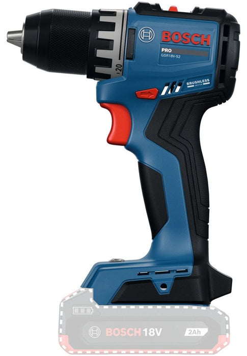 Акумулаторен винтоверт Bosch - Professional, GSR 18V-52, 18 V, 52 Nm, Solo