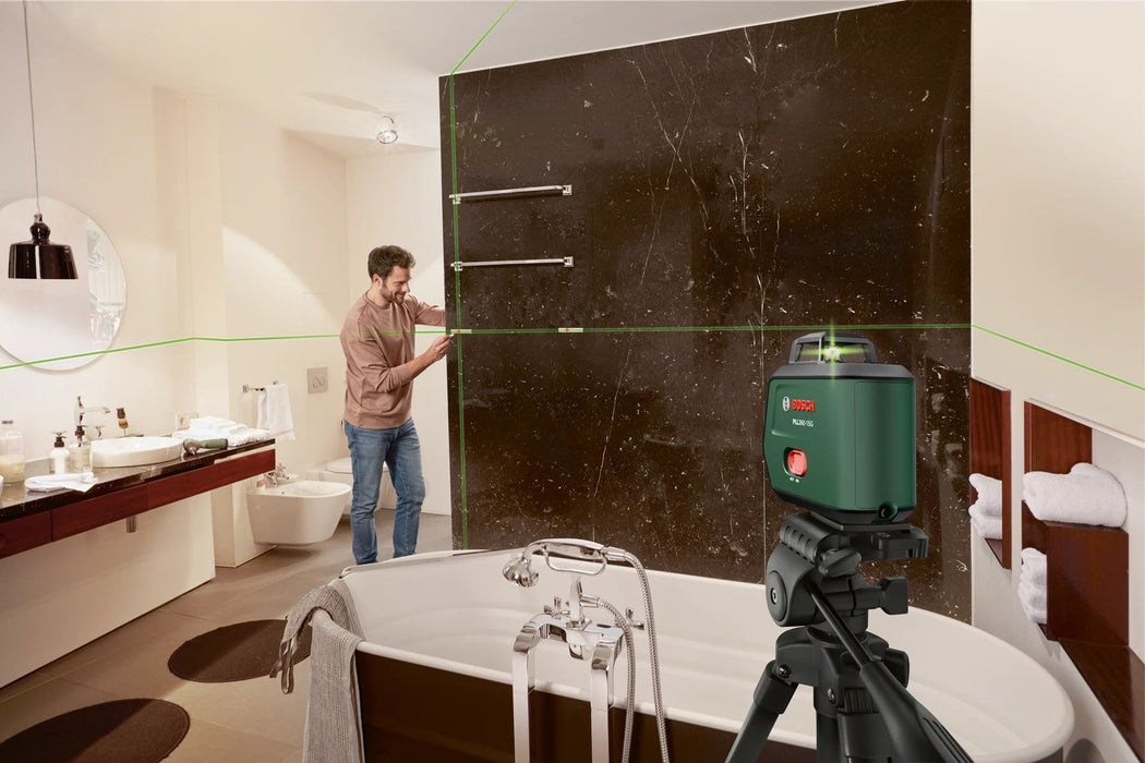 Линеен лазерен нивелир Bosch - PLL360-15G, зелен, със статив TT 120