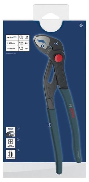 Комплект водопроводни клещи Bosch - 1600A03DN6, 180 mm, 250 mm, 2 броя