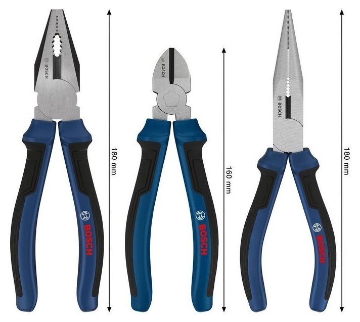Комплект клещи Bosch - 1600A039RF, 3 броя