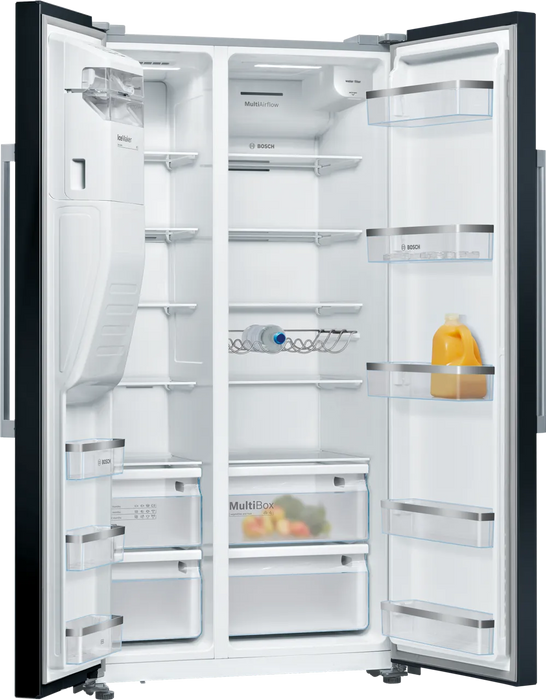 Хладилник с фризер BOSCH side-by-side KAD93ABEP, 562 л, NoFrost, 178.7 x 90.8 см черен