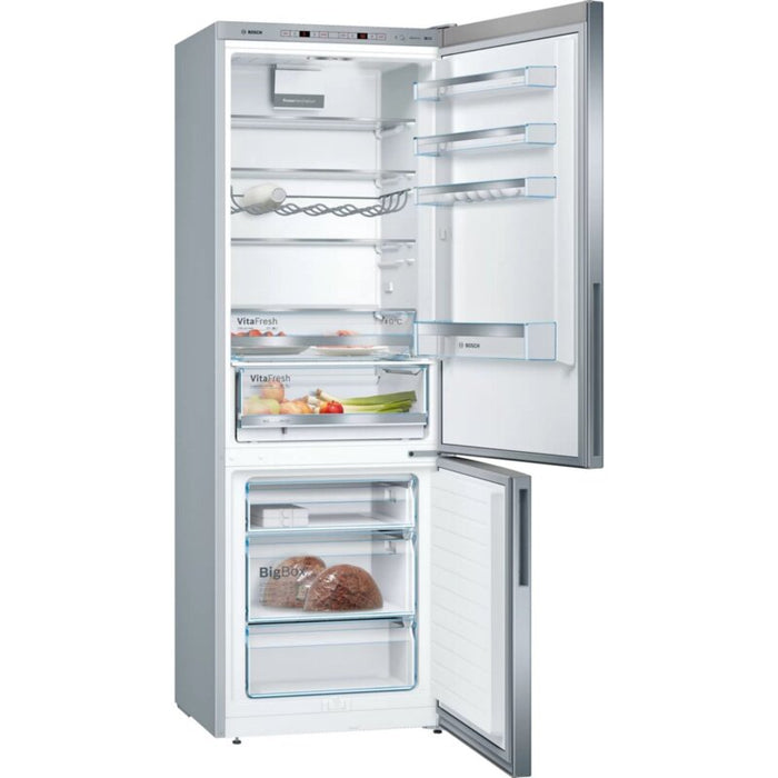 Refrigerator, Bosch KGE49AICA SER4 FS Fridge-freezer LowFrost, C, 201/70/65cm, 413l(302+111), 38dB, VitaFresh 28l, inox EasyClean