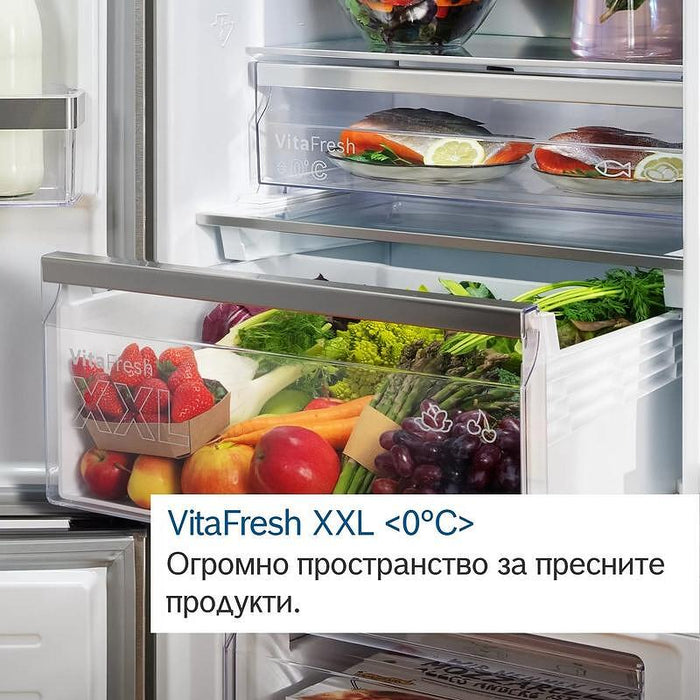 Refrigerator, Bosch KGN39LBCF, SER6, FS fridge-freezer NoFrost, C, 203/60/66cm, 363l(260+103), 35dB(B), VitaFresh XXL, 0° drawer