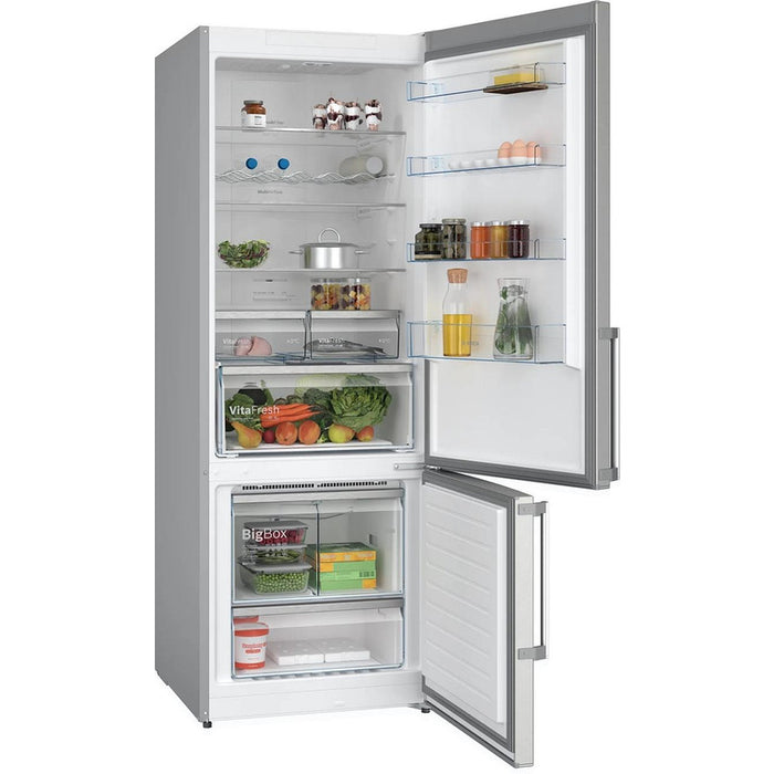 Bosch KGN56XIDR SER4; Свободностоящ хладилник с фризер NoFrost, D, 193/70/80см, 508л(400+108), 39dB, VitaFresh, PerfectFit, Неръждаема стомана