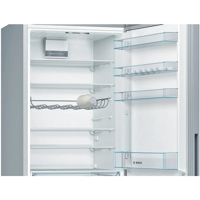 Refrigerator, Bosch KGV58VLEAS SER4 FS Fridge-freezer LowFrost E, 191/70/77cm, 500l(376+124), 40dB, VitaFresh, inox-look