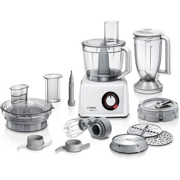 BOSCH MC812W872, Food processor, MultiTalent 8, 1250 W, add.Tritan blender, Juice extractor, Dough Tool,Whiter