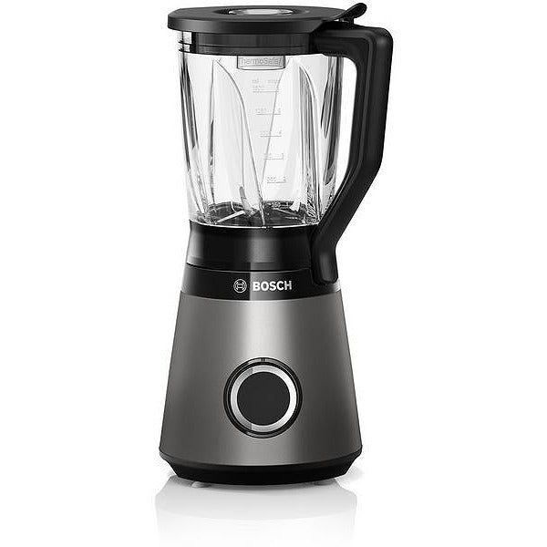 Bosch MMB6172S Series 4, блендер VitaPower, 1200 W, стъклена кана ThermoSafe 1,5 l, две настройки на скоростта и импулсна функция, остриета от неръждаема стомана ProEdge, произведени в Солинген, сребро