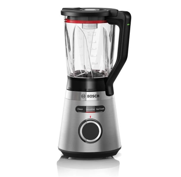 Bosch MMB6384M Series 4, VitaPower Blender, 1200 W, Glass ThermoSafe jug 1.5 l, Tritan ToGo bottle 0.6 l, Speed adjustment and pulse function, ProEdge stainless steel blades made in Solingen, Stainless steel