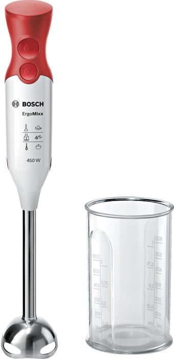 Bosch MSM64110, Блендер, 450 W, Включена прозрачна кана, Бяла, червена