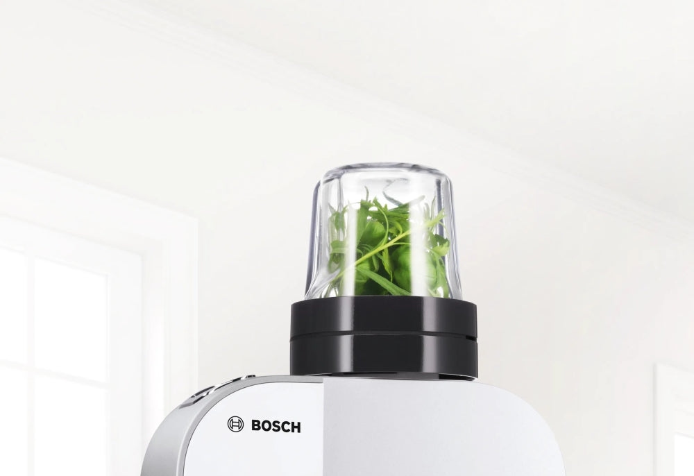 Bosch MUZ45XCG1, комплект аксесоари 3 в 1 за мелене, нарязване и съхранение, подходящ за MUM4, MUM5, MUM Series 2 и MUM Series 4