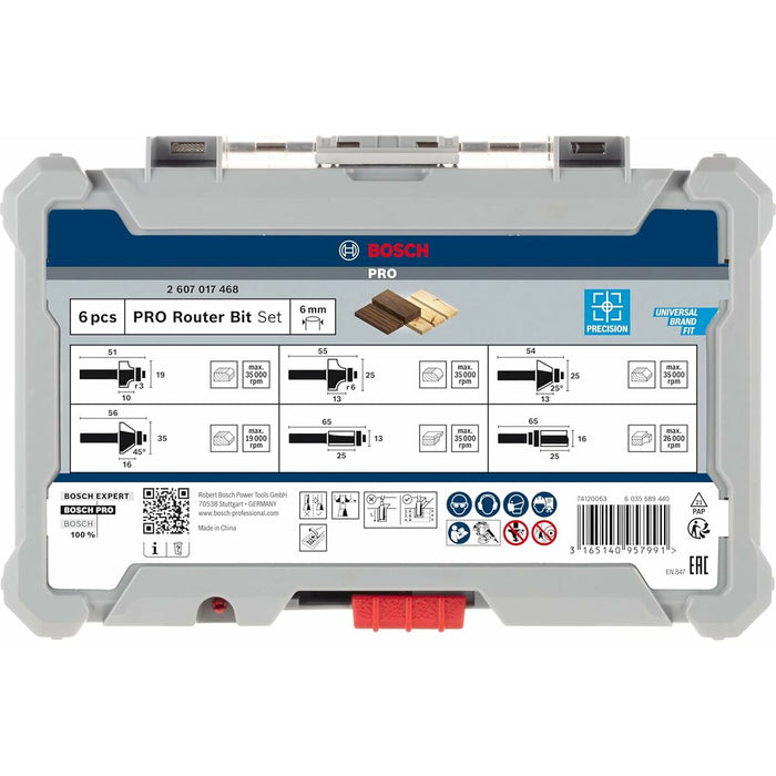 Комплект многофункционални фрези BOSCH 6 mm 6 Части