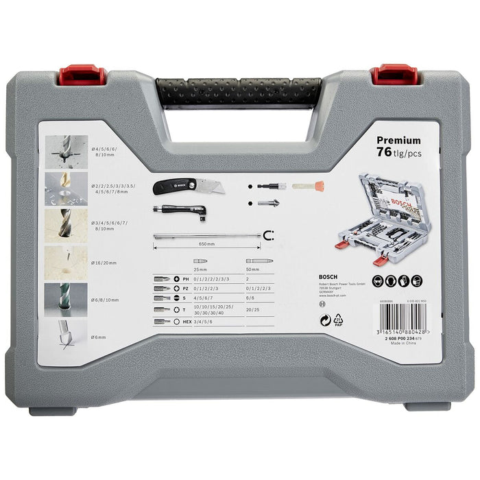 Бормашина BOSCH 2608P00234 76 Части Неръждаема стомана Калъф за носене