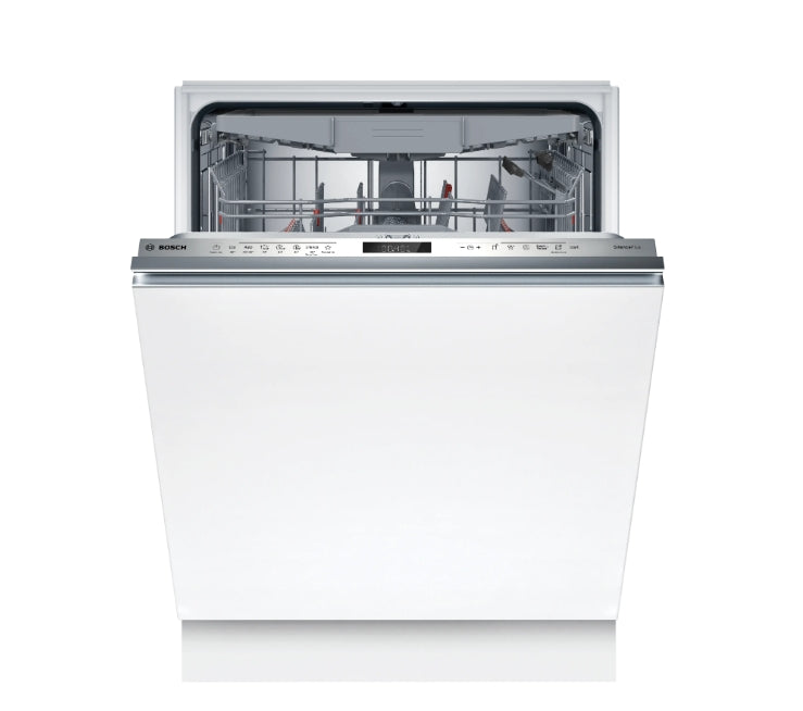 Bosch SMD6ECX21E, SER6, Съдомиялна машина с напълно вградена функция, A, EfficientDry, 9,0 л, 14 пълнежа, 7 пълнежа/5 пълнежа, 42 dB(B), Тиха работа 41 dB, 3-то чекмедже, OpenAssist, дисплей, Extra Clean Zone, TimeLight, HC