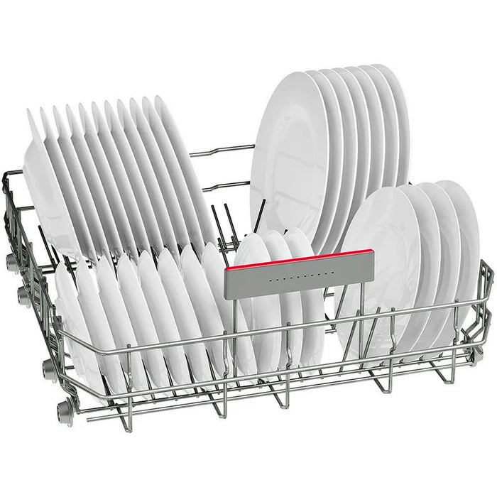 Bosch SMS46KW02E, SER4, Свободностояща съдомиялна, E, Polinox, 9,5l, 13ps, 6p/4o, 46dB(C), 3-то чекмедже, Rackmatic, бяла, без HC
