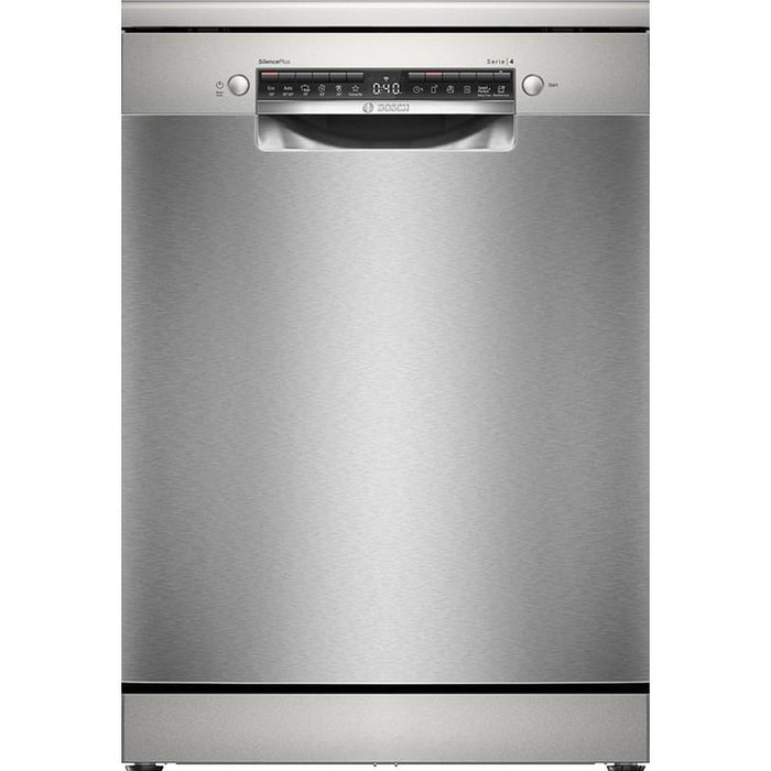 Bosch SMS4EVI08E, SER4, Свободностояща съдомиялна, B, EfficientDry, Polinox, 9,0l, 14ps, 6p/5o, 44dB(B), Silence 43dB, 3-то чекмедже, Rackmatic, inox, HC