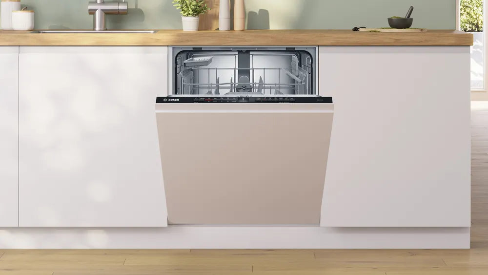 Bosch SMV2ITX09E, SER2, Съдомиялна напълно вградена, E, Polinox, 9,5l, 13ps, 5p/5o, 46dB(C), дисплей, SpeedPerfect, Горна кошница с регулируема височина, HC
