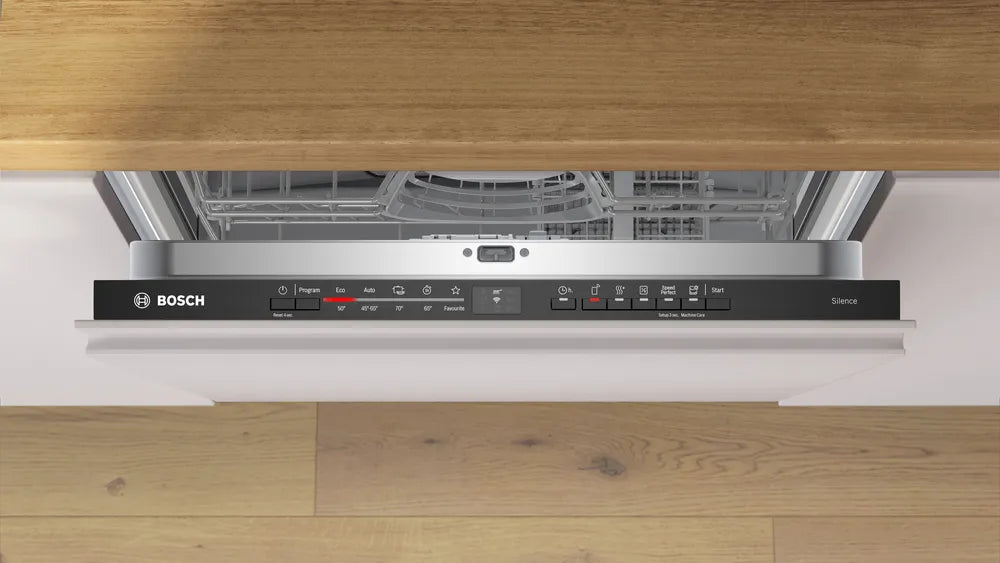 Bosch SMV2ITX09E, SER2, Съдомиялна напълно вградена, E, Polinox, 9,5l, 13ps, 5p/5o, 46dB(C), дисплей, SpeedPerfect, Горна кошница с регулируема височина, HC
